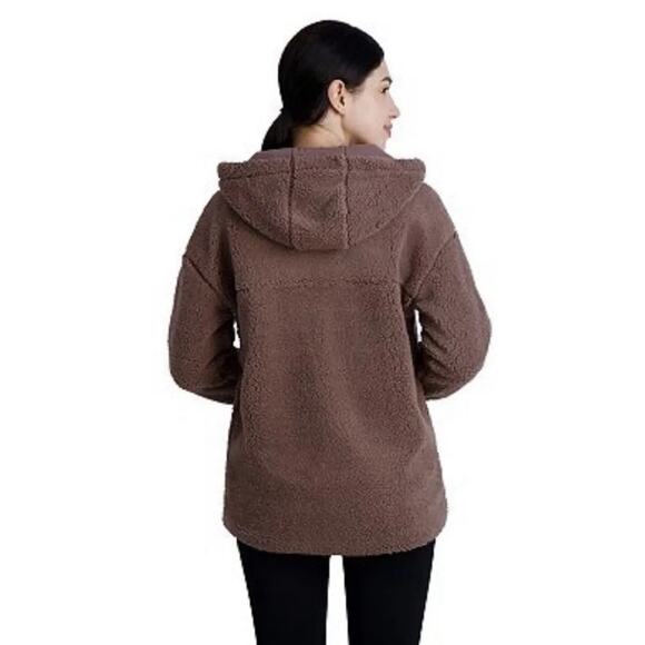 GAIAM Sherpa Zip Front Hoodie Teddy Jacket, Soft/Comfy, Loungewear, Weekend S - Picture 5 of 12